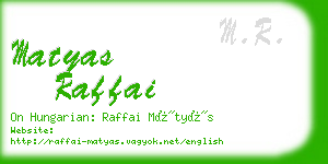 matyas raffai business card